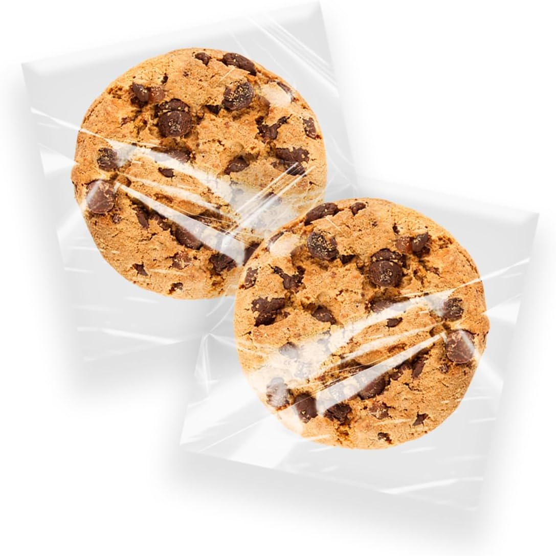 Miss Rui 200 PCS Cookie Bags, 4X4 Inches Clear Self Adhesive Plastic Food Treat Bag for Biscuit Bakery Chocolate Candy Gift Party Favor image number 1