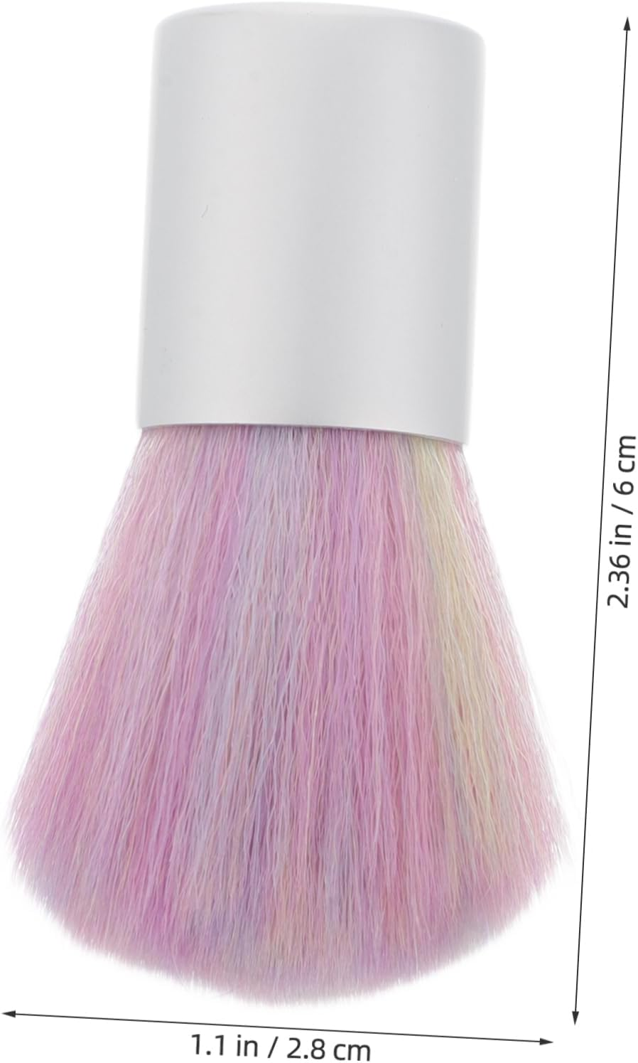 BELLIFFY Nail Dust Brush with Rainbow Bristles Soft Nonshedding Makeup Tool for Nail Art Cleaning and Manicure Care Accessories