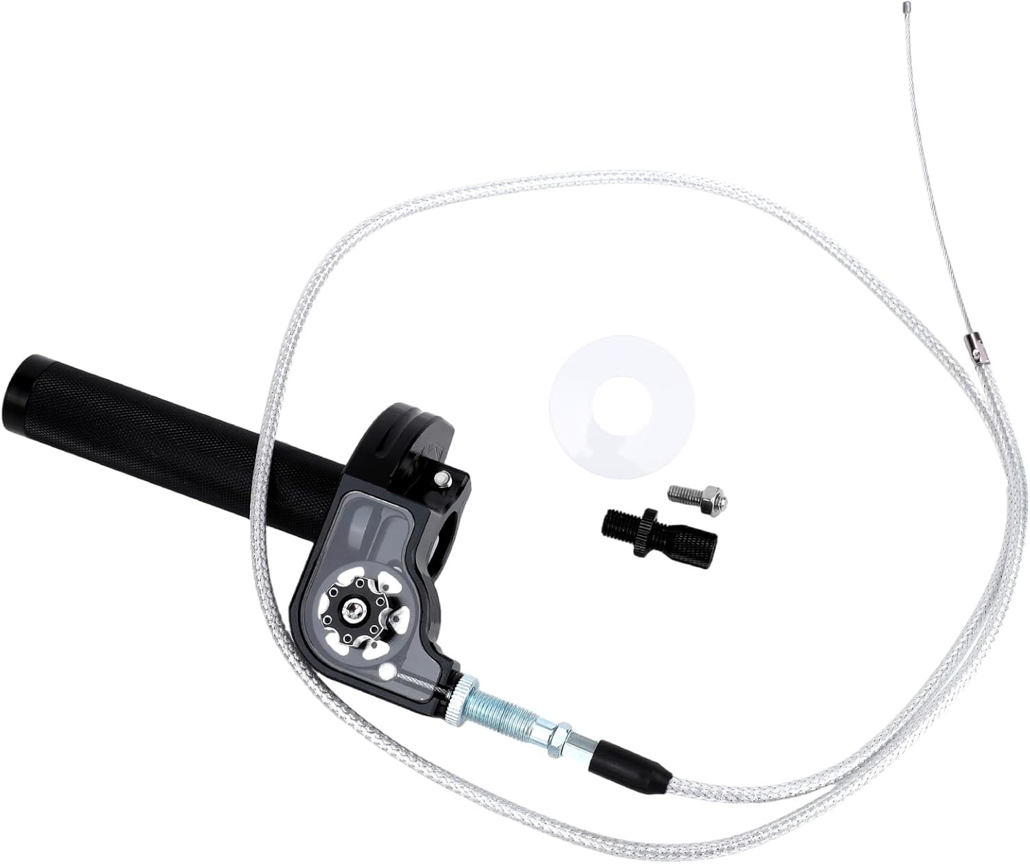 6Pcs Motorcycle Throttle Grip Assembly Kit, 7/8" 22Mm CNC Aluminum Quick Twist Throttle with Cable for Dirt Pit Bike ATV CRF KLX SSR TTR 50Cc 110Cc 125Cc 250Cc Motocross (Black)