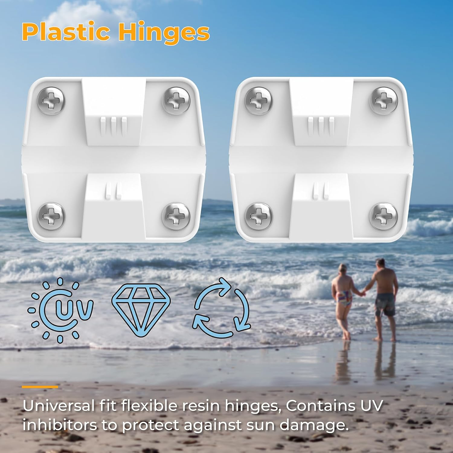 Cooler Replacement Parts Kit for Coleman,Ice Chest Plastic Hinges,Cooler Xtreme Drain Plug Assembly and Stainless Steel Screws Sets Compatible with Coleman Coolers（1.5" Shaft Length） image number 5