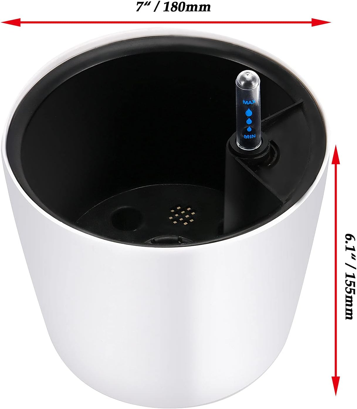 JOIKIT 4 Pack 7 Inches Self Watering Planter, White Plant Flower Pots with Water Level Indicator, Self Watering Pots for Indoor & Outdoor Succulents Plants Herb Garden image number 4