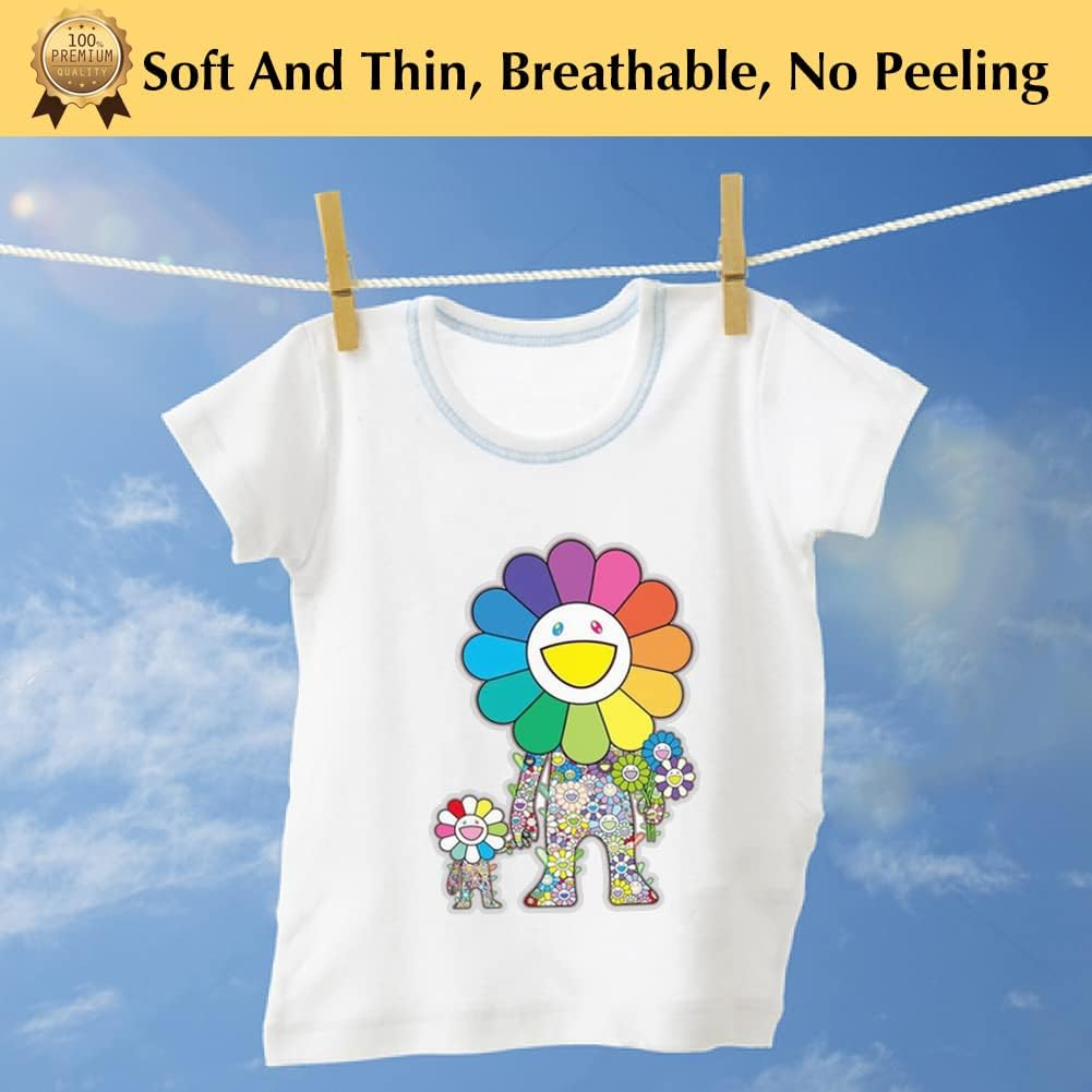 Transourdream Tru-Iron on Heat Transfer Paper for Light Fabric (10 Sheets, A4, 2Nd Generation) Iron-On Transfers Paper for Light T-Shirts Printable Heat Transfer Vinyl for Inkjet Printer (AU-2-10) image number 3