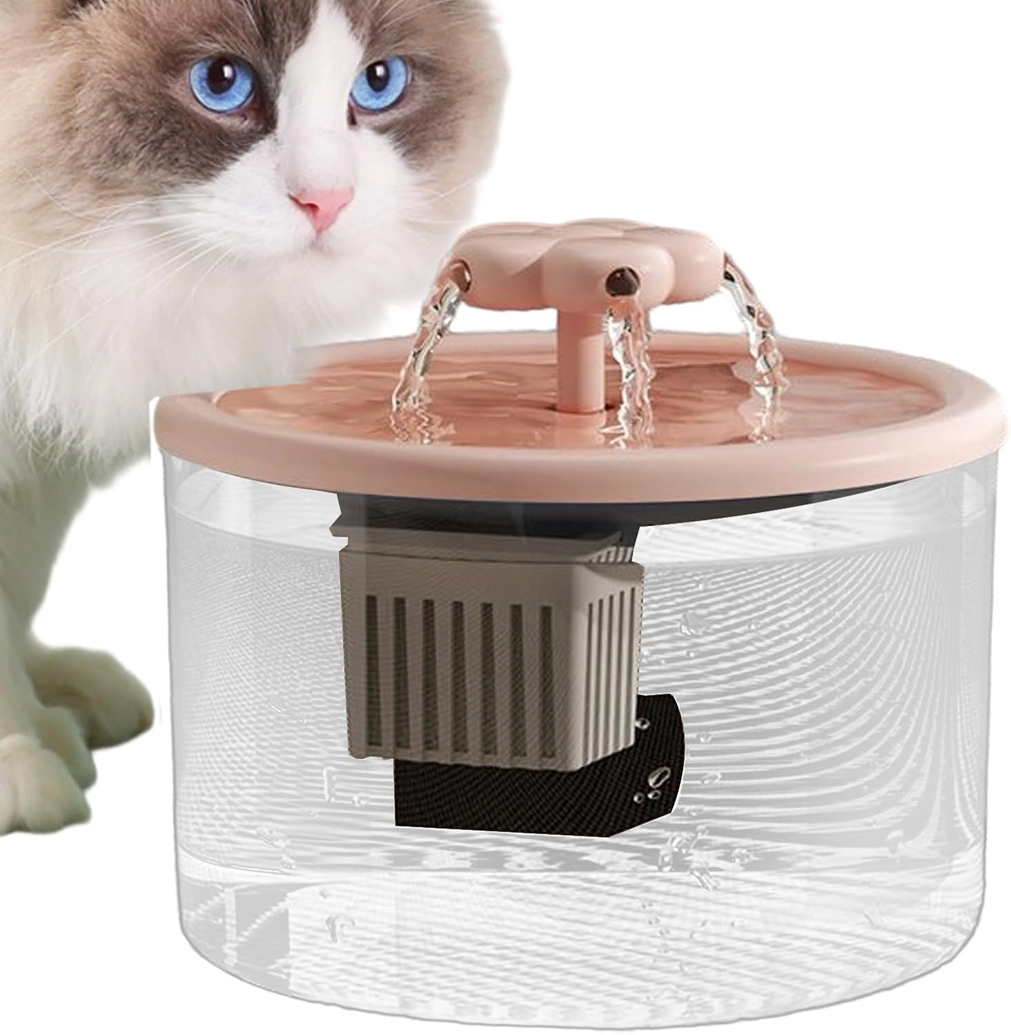 Cat Fountain 1.2L, Dog Water Dispenser, Quiet Drinking Bowl for Home Kitchen Living Room Play Area Apartment Indoor Bedroom image number 4