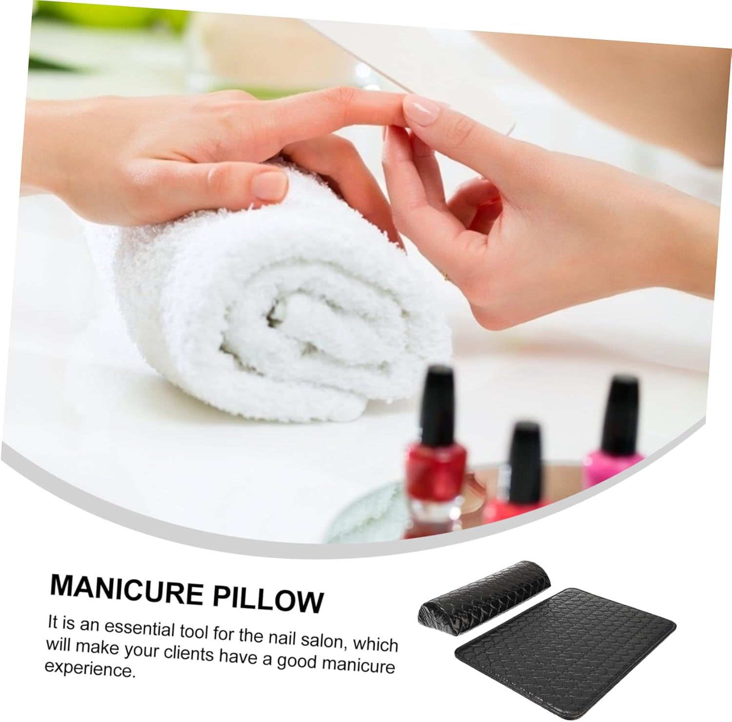 DONFAMDS Nail Art Hand Pillow Manicure LED for Cushion UV Support Rest Salon Polish Pedicure along with Wrist Pad Nail Art Supplies Black image number 5