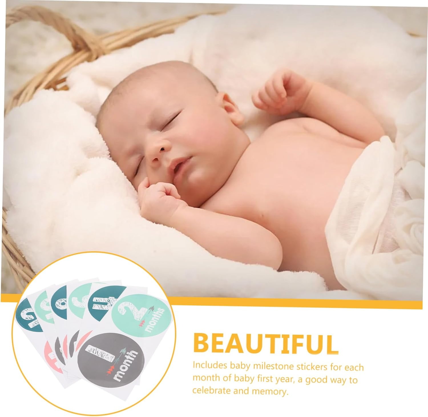 Newborn Milestone Stickers Months Digital Monthly Photo Props for Shower Gifts Months image number 1