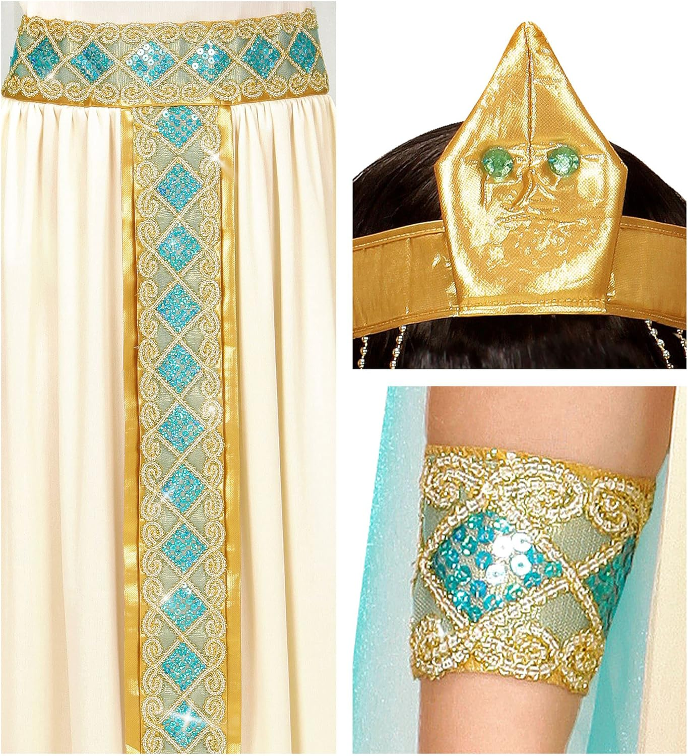 W WIDMANN MILANO Party Fashion - Kinderkost&uuml;m Cleopatra, Kleid, &Auml;gyptische K&ouml;nigin, Faschingskost&uuml;me image number 2