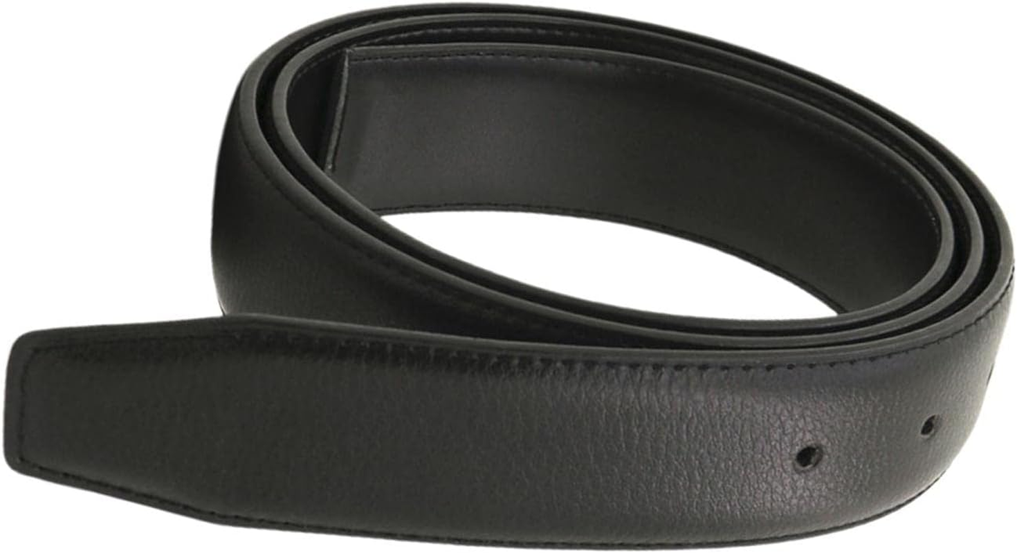 Perfeclan Vintage Style Mens Belt, DIY without Buckle Solid Color Waistband 33Mm Width 120Cm Waist Belt Dress Casual Adults Replacement - White image number 4