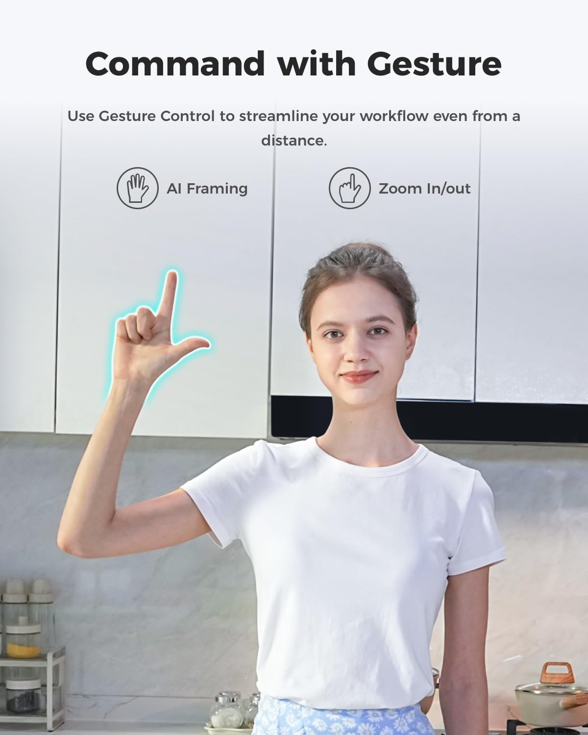 OBSBOT Meet 2 Ai-Powered 4K Webcam, AI Framing & Autofocus, Webcam with Microphone, 60 FPS, HDR Low-Light Correction, Beauty Mode, Webcam for PC, Streaming, Conference, Gaming, Etc. (Cloud White) image number 3