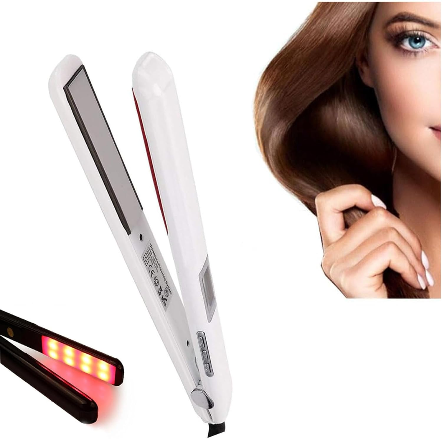 Auraleus Cold Iron Hair Infrared, Auraleus Cold Iron.Infrared Hair Straightener,Auraleus Hair Cold Iron - White image number 5