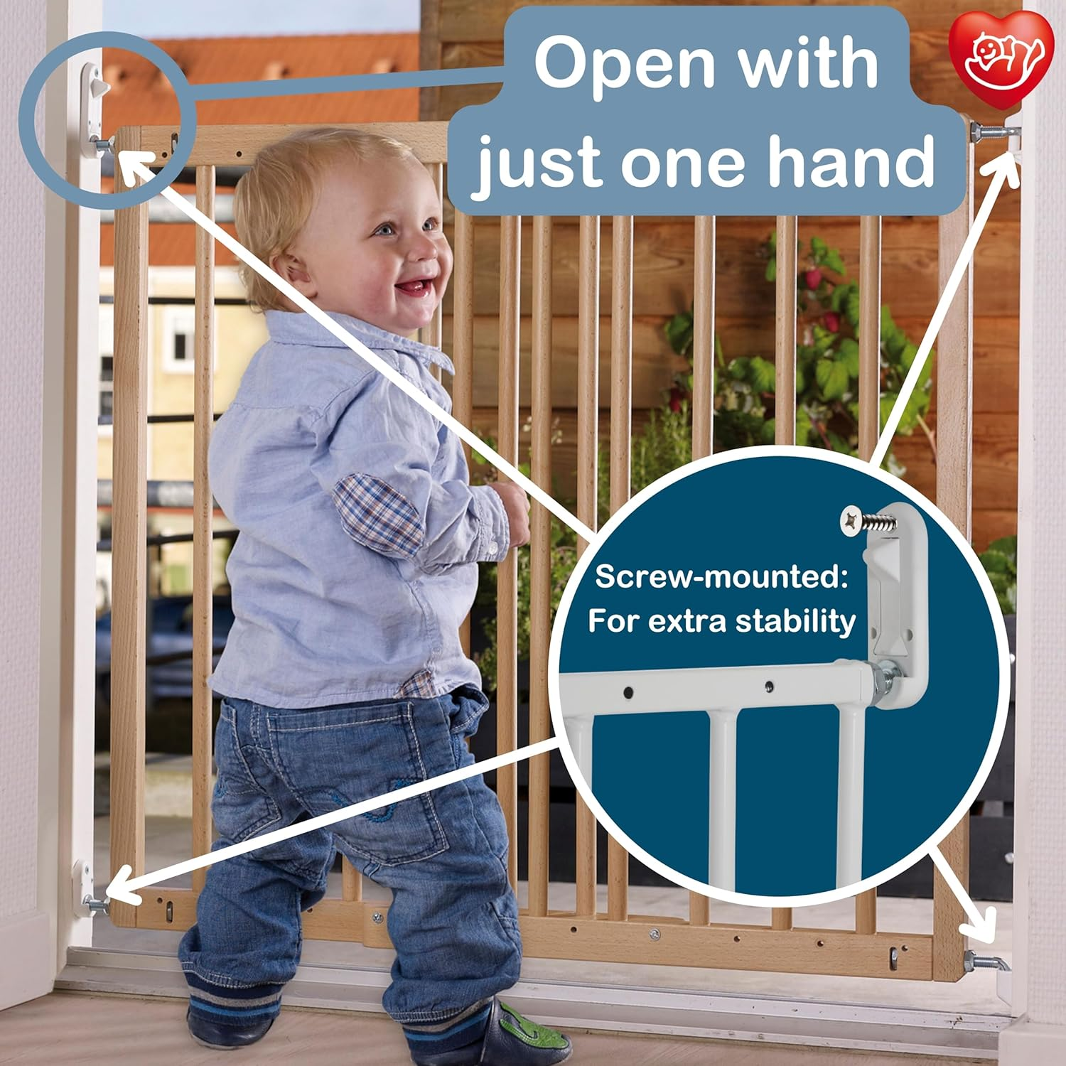 Babydan Odense, Covers Openings between 60.5-102 Cm/23.9-40.1 Inches, Extendable Stair Gate/Baby Gate/Safety Gate, Wood, Made in Denmark - (Pet Gate/Dog Gate) image number 5