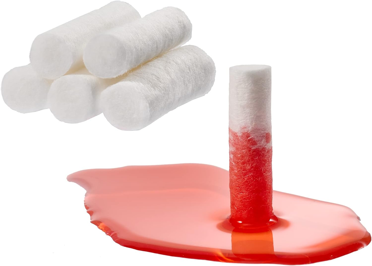 AYOJOY Cotton Nosebleed Plugs - Extra Absorbent Blood Clotting Cotton Rolls (50 Count) image number 4