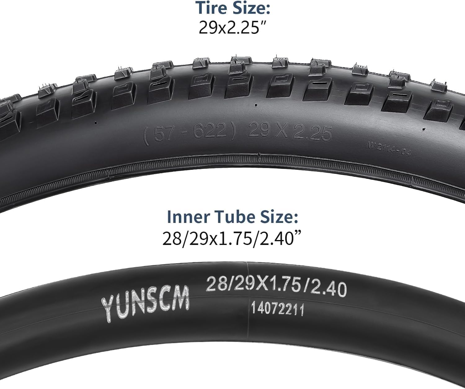Yunscm 2 Pcs,29X2.35 Bike Tires,29X2.35 57-622 Bike Tyres +28/29X1.75/2.40 Bike Inner Tube Schrader Valve 32Mm+Rim Strap+Tire Lever,Mountain Bike Tire 29 2.35,MTB Tire 29 2.35,Y-120 image number 1