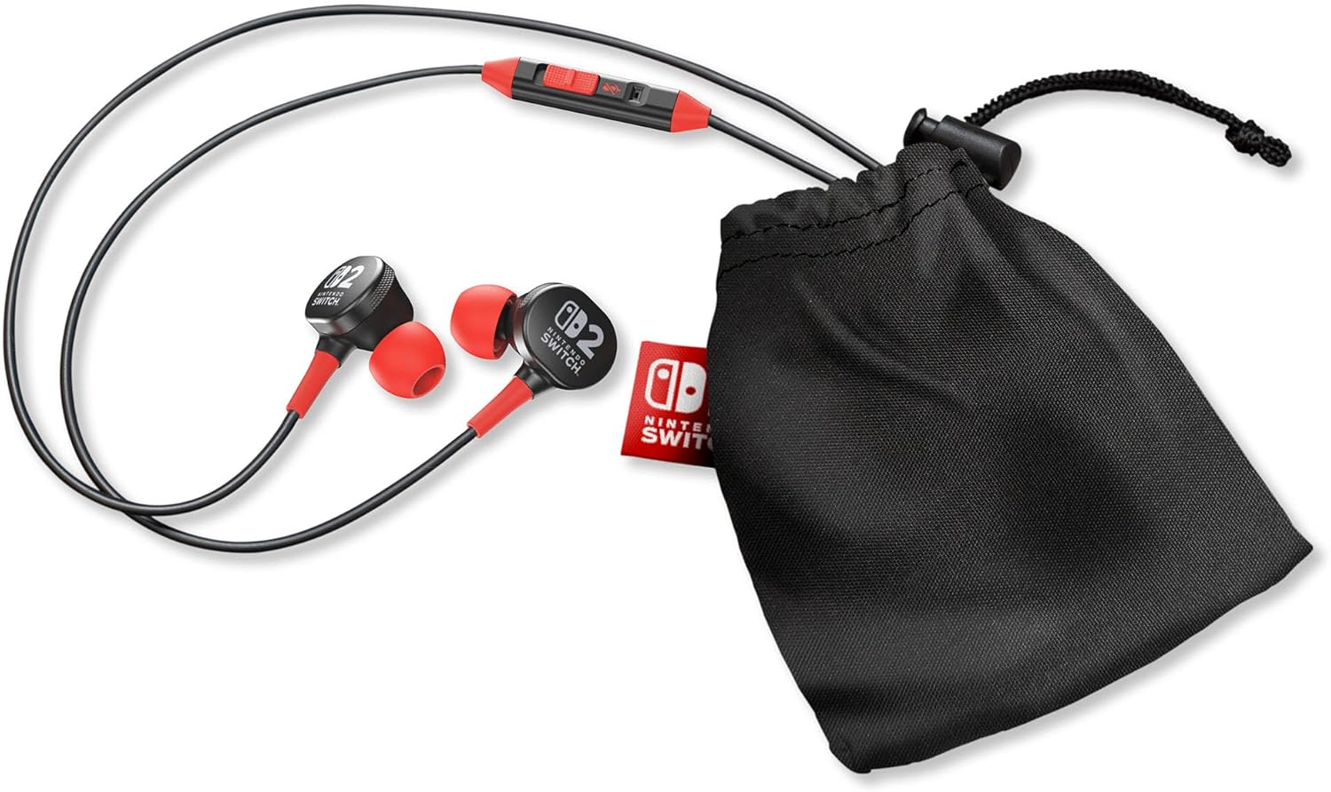 Powera Wired Earbuds for Nintendo Switch 2- Black, Officially Licensed, 8 Mm Speaker Drivers, In-Ear Design, 3 Swappable Tips, Includes Drawstring Storage Bag image number 2
