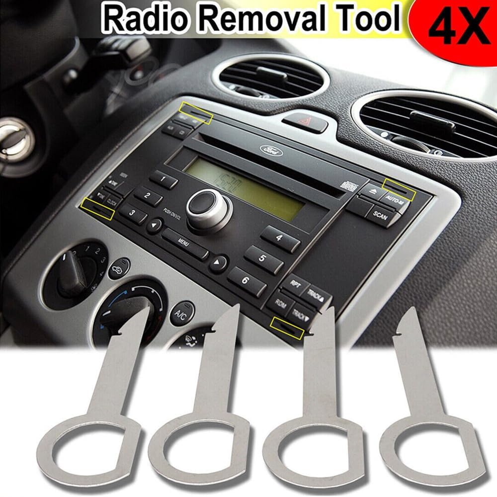 4 Pcs Car Stereo Radio Removal Remove Tool 4 Keys for Audi for Mercedes-Benz VW image number 1