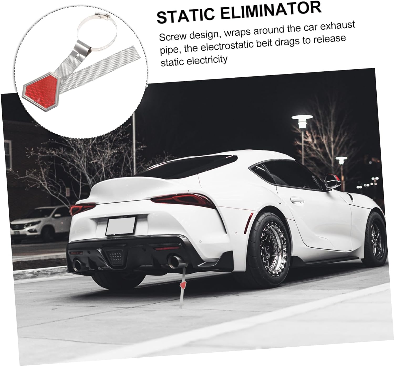 Obuyke Car Static Exhaust Ground Strap Electrostatic Belt for Vehicle Safety Hanging Type Anti-Static Grounding Cable for Autumn Winter image number 5