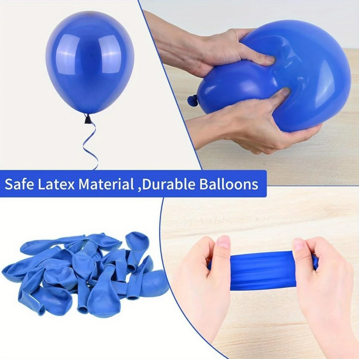 Blue White Balloon Arch Kit, Navy Blue Silver White Balloon Garland with Star Foil Balloons for Birthday Wedding Graduation Party Decoration image number 2