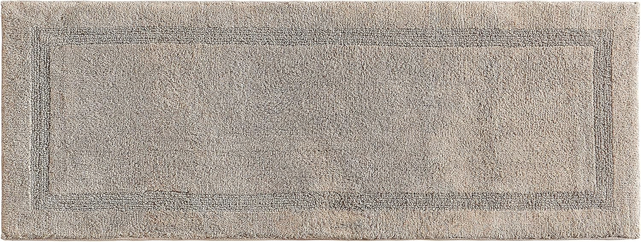 Nautica Home | Peniston Collection | Bath Runner-100% Cotton, Ultra Soft & Absorbant, Oeko-Tex Certified, Slip Resistant Backing, 60 X 22, Grey