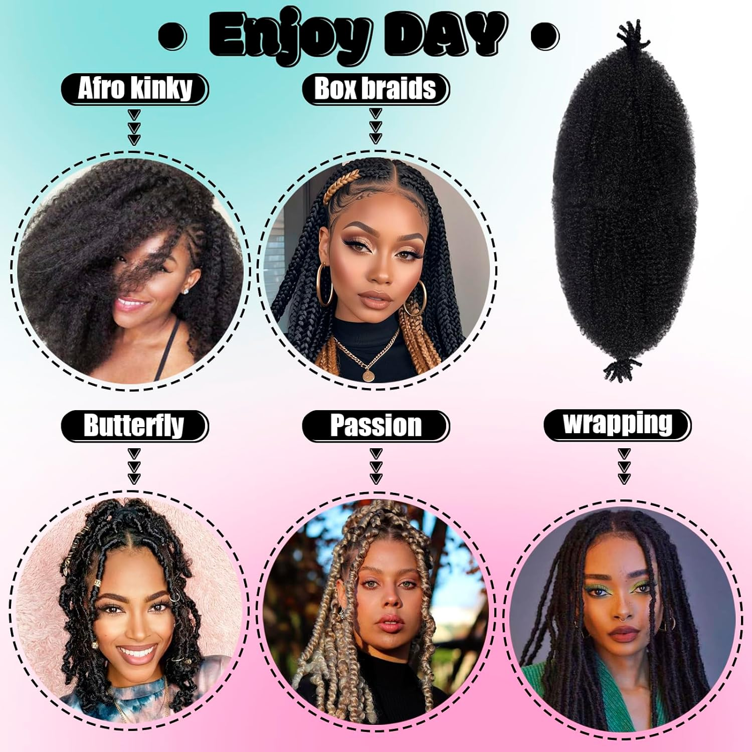 Springy Afro Twist Hair Pre Fluffed Marley Twist Braiding Hair Spring Twist Hair Wrapping Hair for Soft Locs Hair Extensions (30#, 24 Inch(Pack of 3)) image number 5