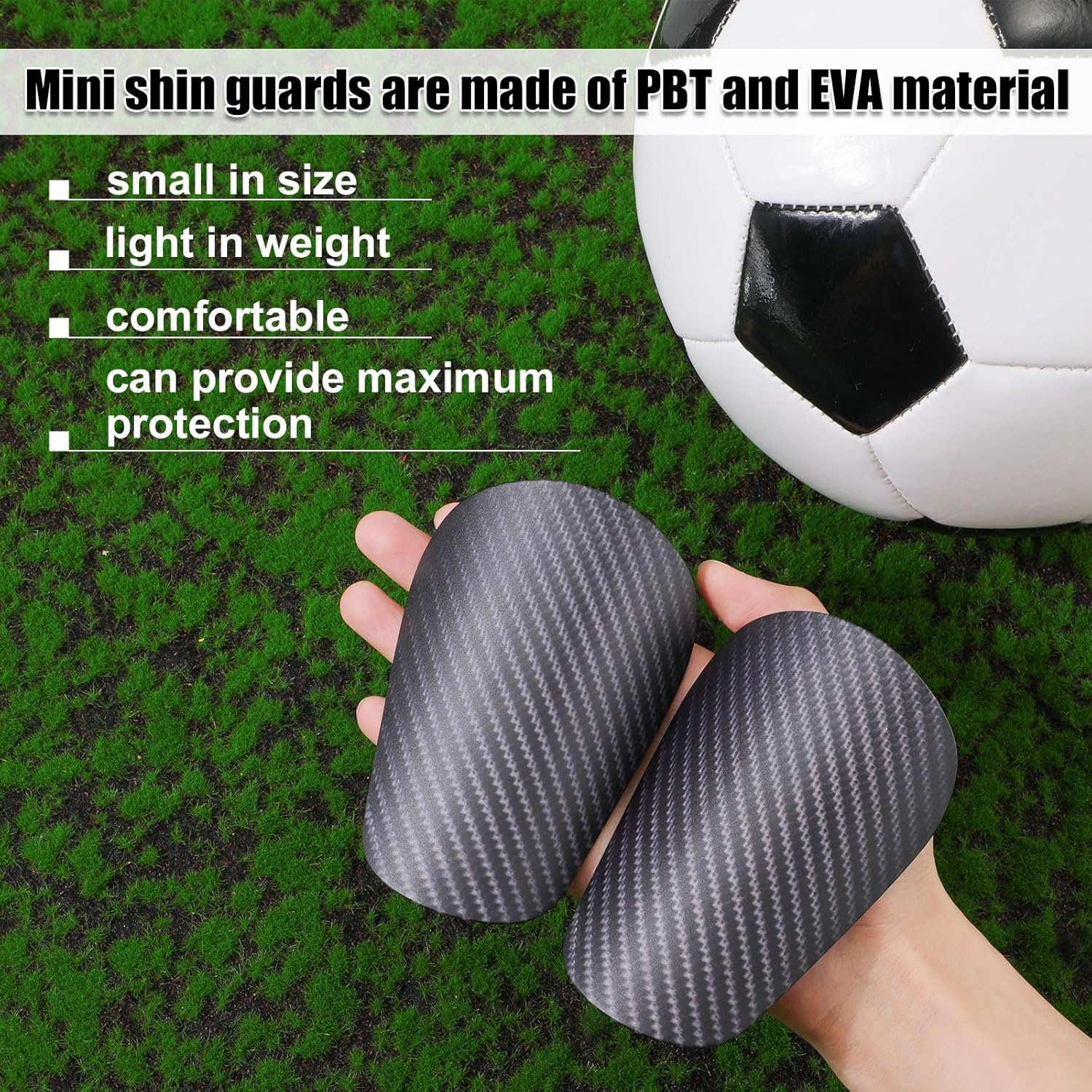 2Pcs Soccer Shin Guards, 4.72X3.07In Extra Mini Football Shin Guards Youth and Adults Miniature Small Tiny Pad Protective Equipment for Men Women Kids Boys Girls(Size L) image number 6