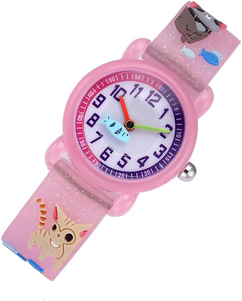 Gatuida 2Pcs Wrist Pink Kids Quartz Students Watches Cartoon image number 6