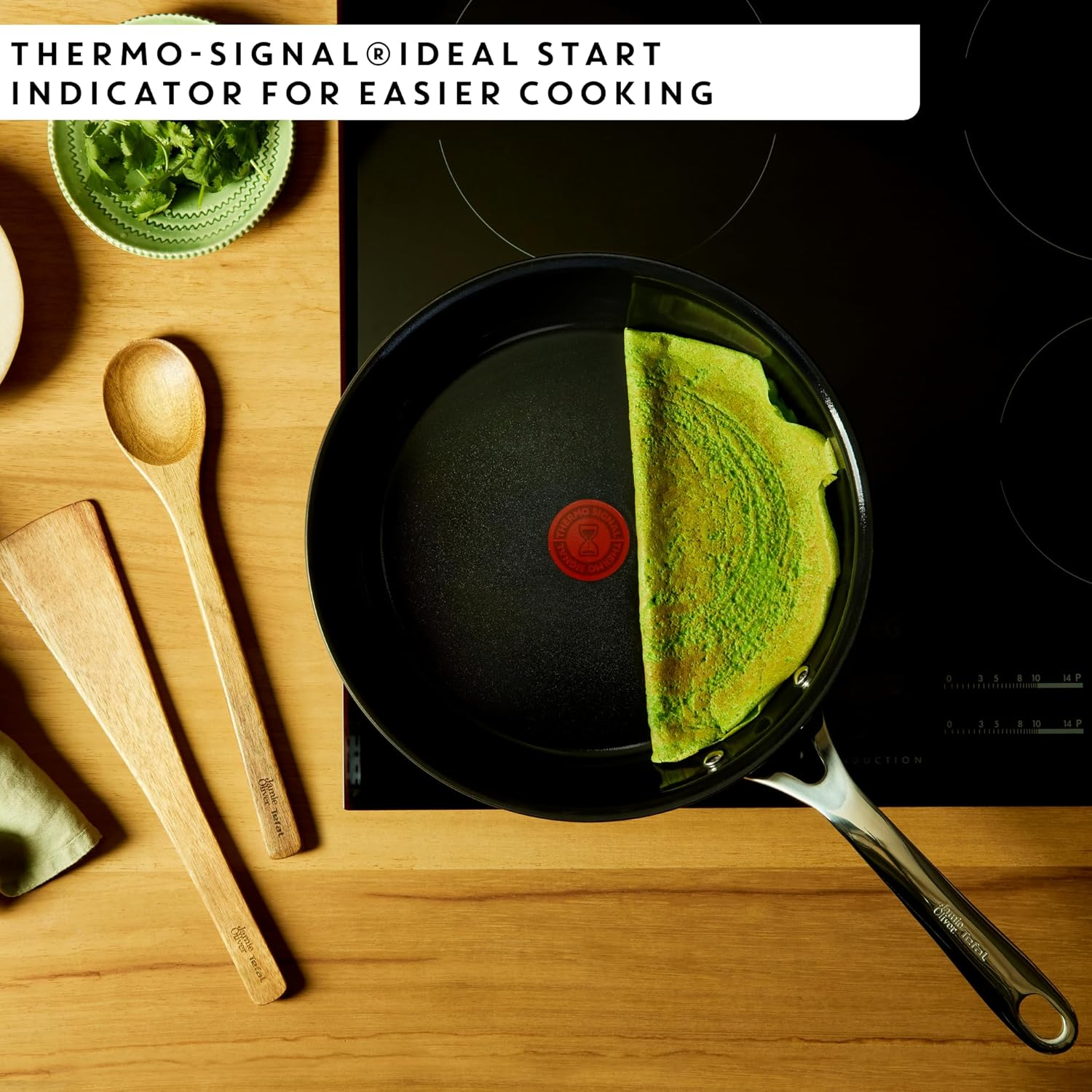 C471S255 Jamie Oliver by Tefal Enjoy Ceramic Induction Hard Anodised Twin Pack 24Cm/28Cm Frypan ​+ Bonus Pan Protector​ image number 5