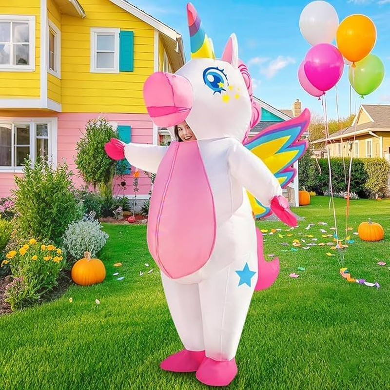 Inflatable Adult Size Winged Unicorn Costume - Full Body Blow up Costume for Men and Women image number 3