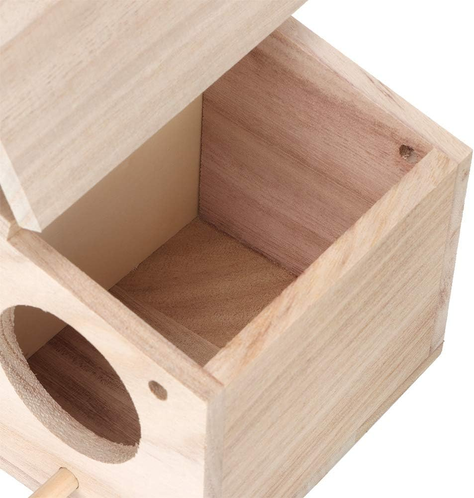 Bird Nests, Wooden Pet Bird Nests House Breeding Box Cage Birdhouse Accessories Artificial Birdnest Birdhouses Garden Nature Art Craft Home Decoration for Parrots Sw image number 5