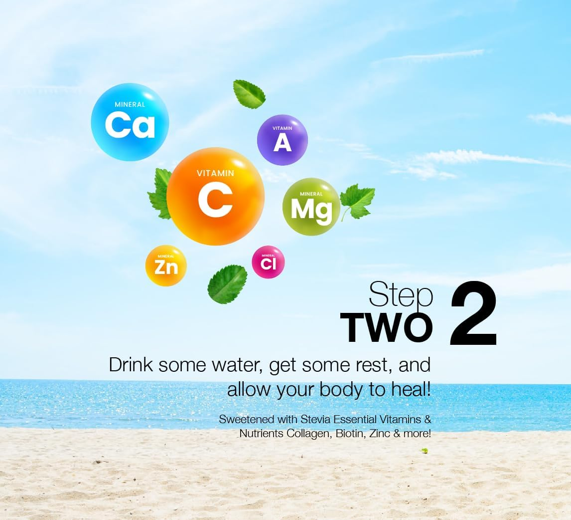 Sunburn Drink - Twin Pack - after Sun Skin Care - Supports Healthy Skin from the inside Out -Promotes Hydration - Sun Damage Support - Mix with Water - Travel Size image number 3