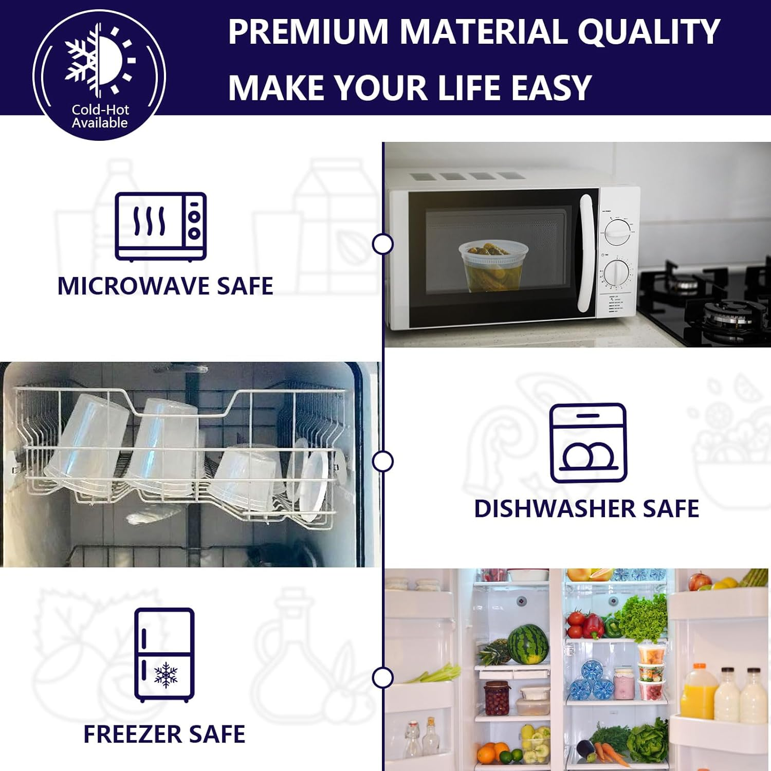 240-Pack 16 Oz Meal Prep Containers with Lids - Premium Quality,Leakproof,And Stackable - Designed for Large-Scale Meal Prep,Food Service Businesses, and Bulk Storage Needs - Bpa-Free and Freezer Safe image number 4