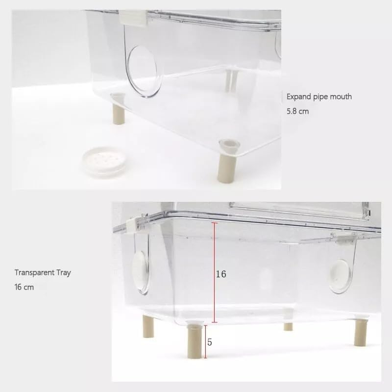 Hamster Mice Cage Habitat Portable Breathable Ventilation Habitat with Openable Top for Gerbils Small Animals Guinea Pigs Mice Rats, Clear image number 2
