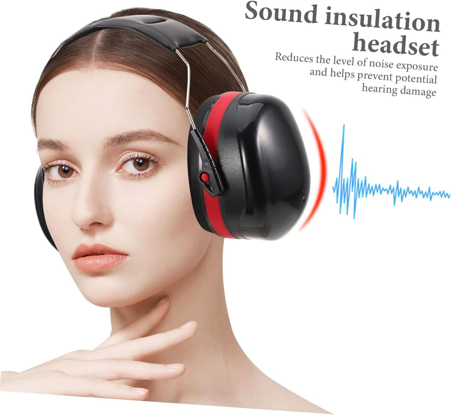 Parliky Drummer Headphone Over-Ear Stereo Headset with Sound Insulation for Loud Environments Construction Site Factory Use Abs and Sponge Materials image number 6