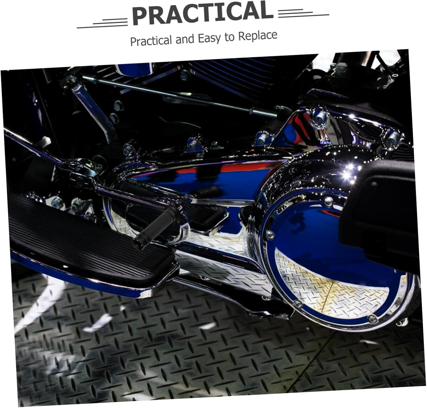 BELLIFFY 2Pcs Motorcycle Foot Pegs Aluminum Skid Design Compatible with Harley Motorcycles Easy Installation Durable Foot Rest for Front and Rear Modification image number 4