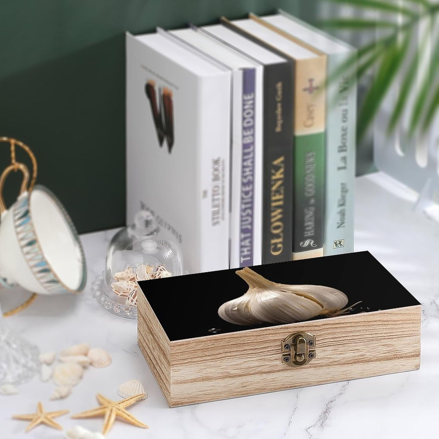 Raw Garlic Wooden Box Wood Wedding Keepsake Boxes with Lids Small Decorative Boxes Lightweight Wooden Memory Storage Box for Crafts Keepsakes Jewelry Photo Letter Storage image number 2
