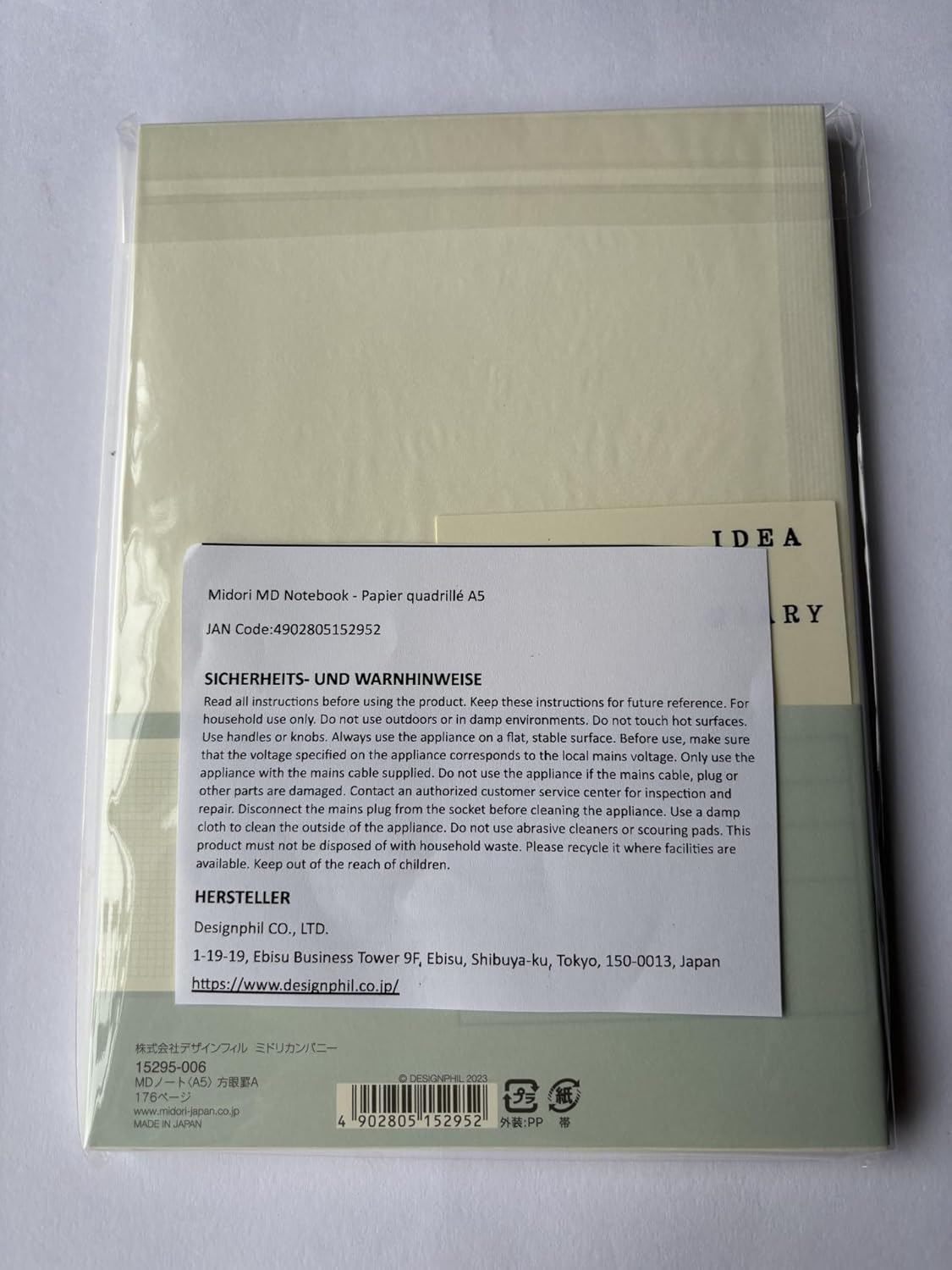 Midori 15003006 Notebook, MD Notebook, A5, Square Ruled image number 5