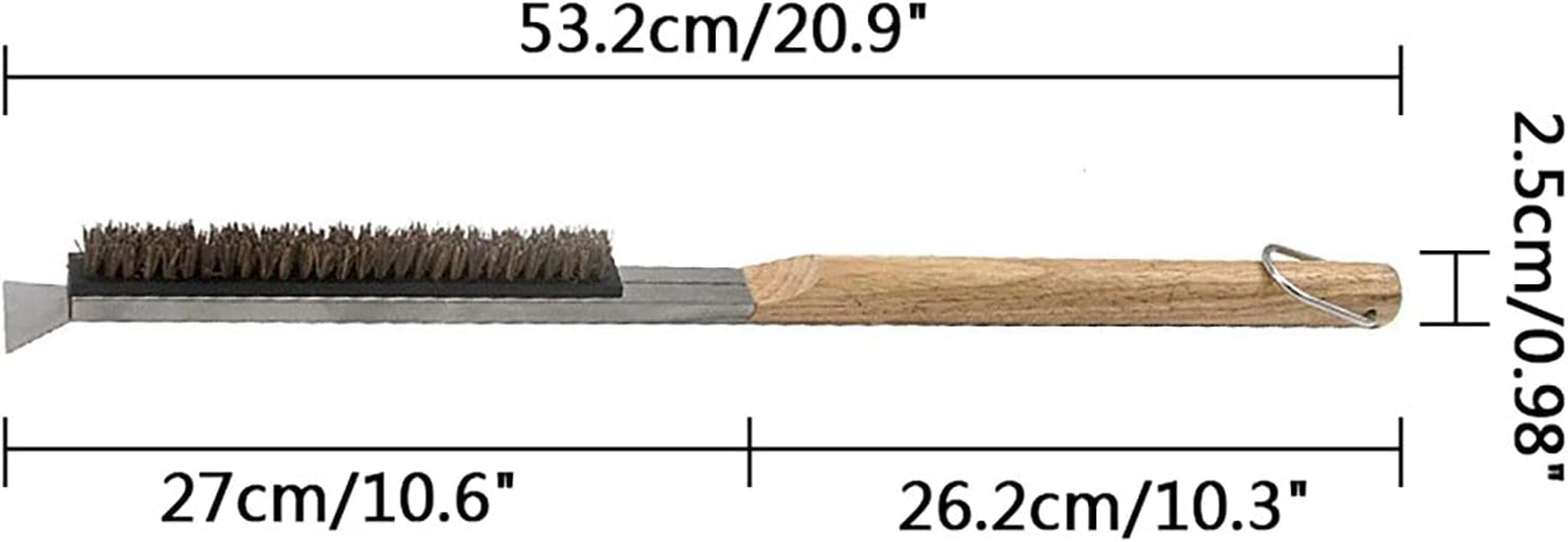 Pizza Oven Brush Grill Fiber Bristles Wood Handle Barbecue Clean Kitchen Accessories Kit Portable Cleaning Natural Material Stone image number 6