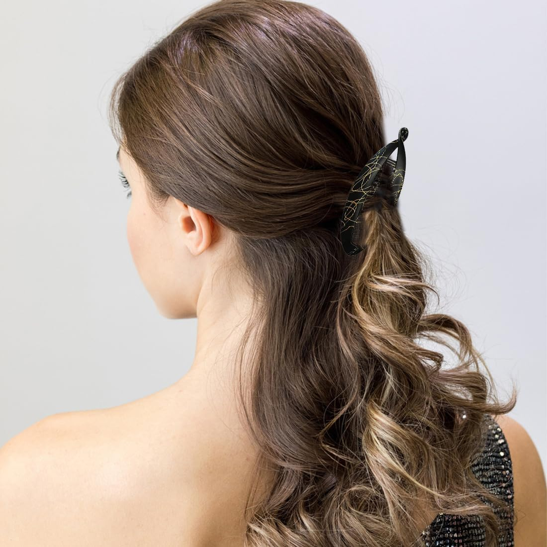 Pack of 3 Banana Clips Hair Clips Banana Fish Combs Fish Clips Banana Clip Hair Tinted Comb Grip Size 14 Cm for Women Girls Banana Clip Vintage Fishtail Hair Clip French