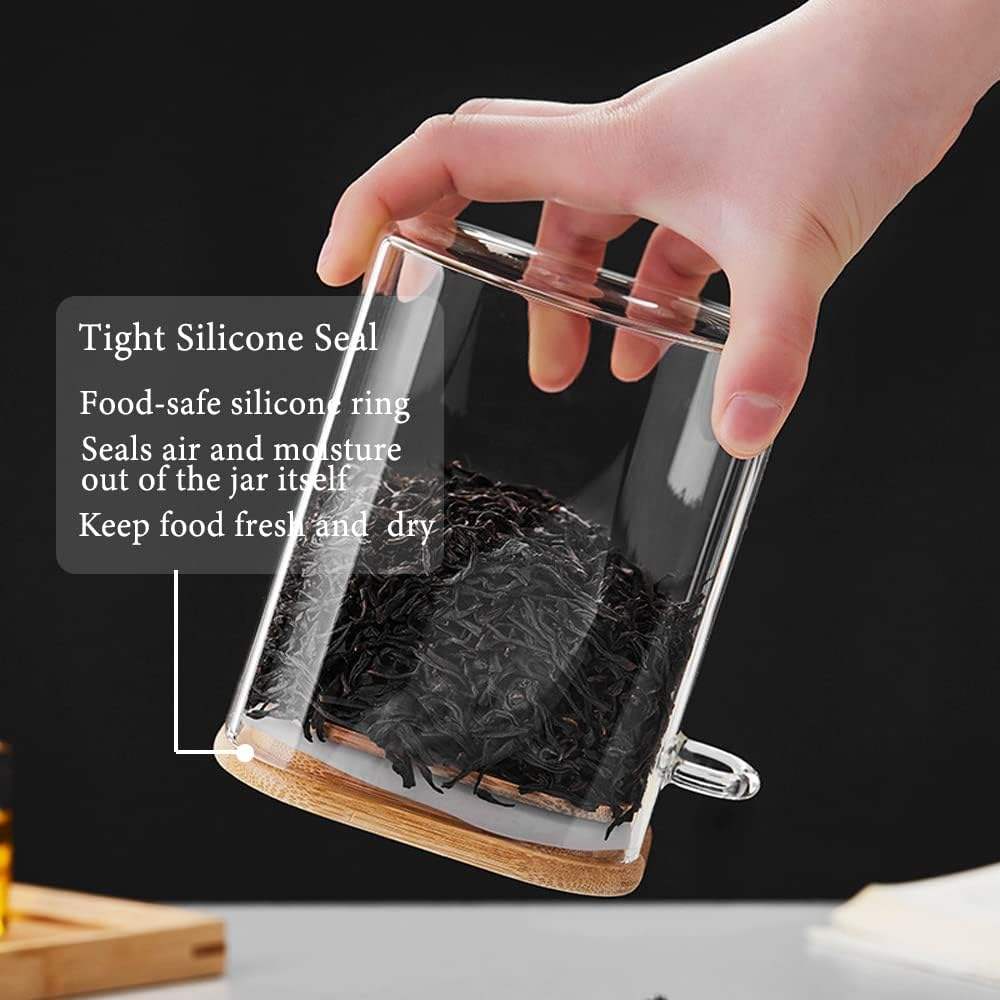 Glass Jars with Airtight Lid and Spoon, Glass Food Storage Jars Containers, Overnight Oats Containers with Lids, Decorative Kitchen Jars for Coffee/Tea/Sugar/Spice, Bath Salt Containers 750ML 1PCS image number 1