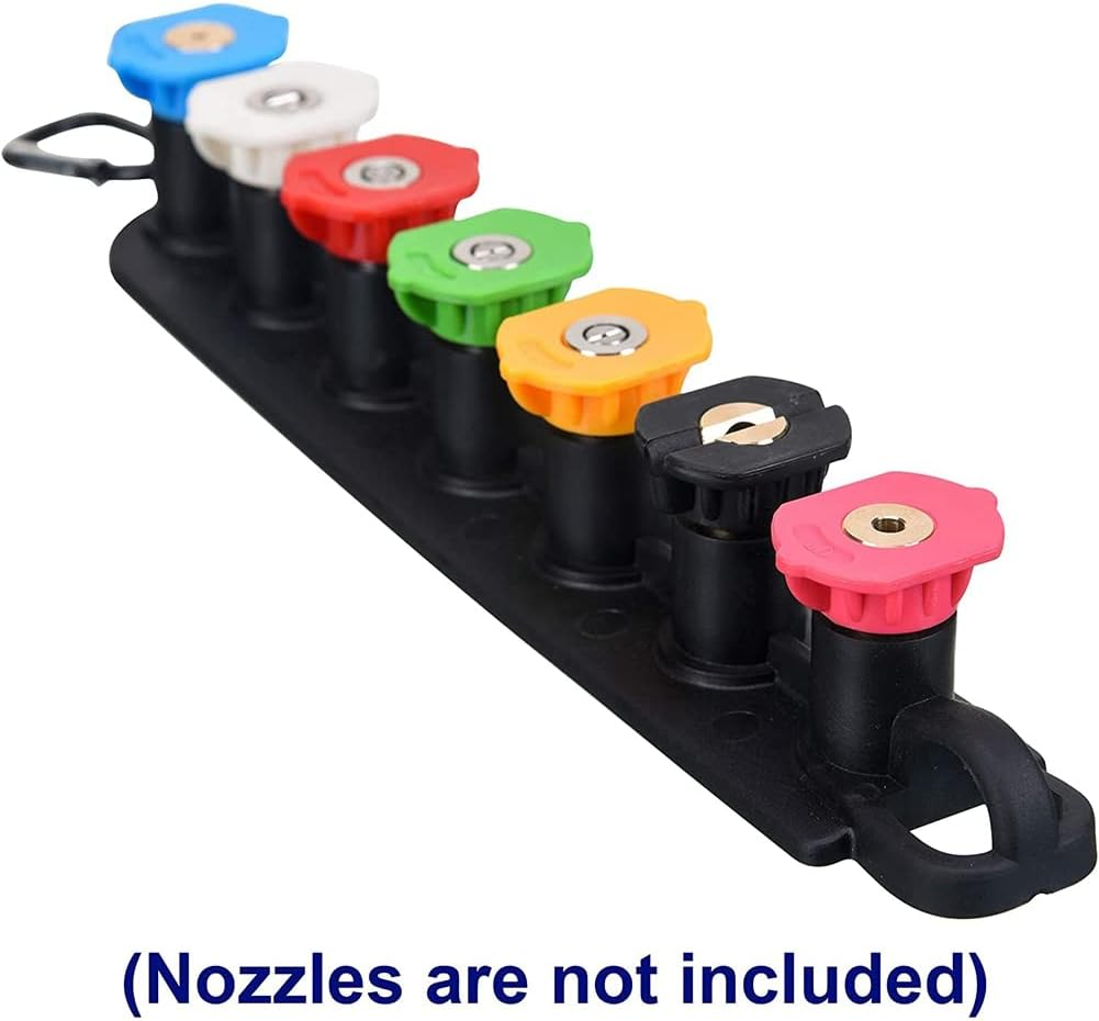 Pressure Washer Nozzle Holder, Holds 7 Nozzle Tips with 1/4 Inch Quick Connect(Without Nozzles)