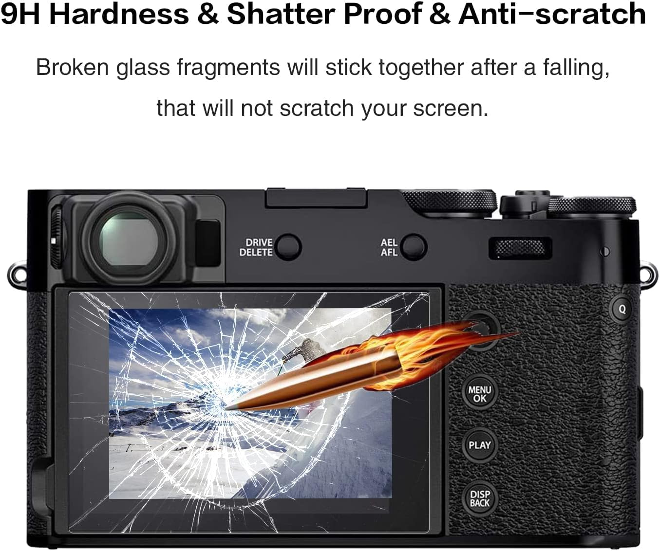 Rieibi (3 Packs) Screen Protector for Fujifilm X-Pro2 XPRO2 Digital Camera, 0.33Mm 9H Hardness Tempered Glass Film for Fuji X-Pro 2 X-Pro-2 Anti-Fingerprint Anti-Scratch Ultra-Clear image number 3