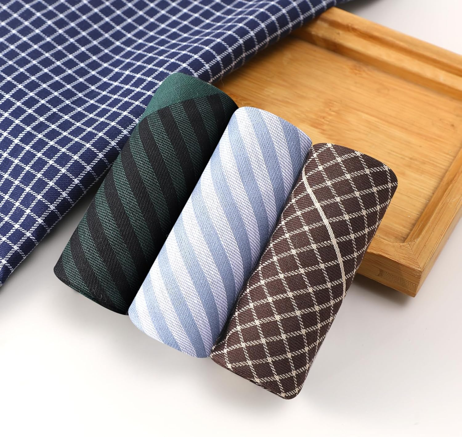 PACGOTH Handkerchiefs for Men, Soft Cotton Men&rsquo;S Handkerchiefs, Assorted Striped Hankies for Men,17X17 6/9 PCS - Multicolor - 9Pcs image number 3