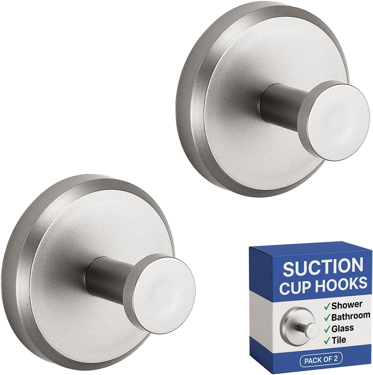 HOME so Robe Hooks Brushed Nickel 2Pk image number 4
