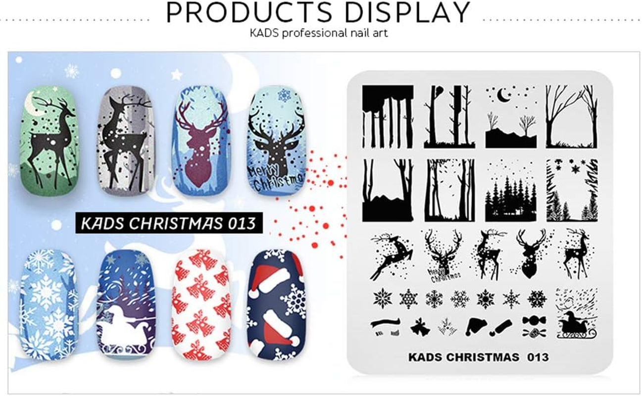 KADS Nail Art Stamp Plate Christmas Stamping Plate Stencil Image Template Colorful Snowflakes (CH013) - Ch005 image number 3