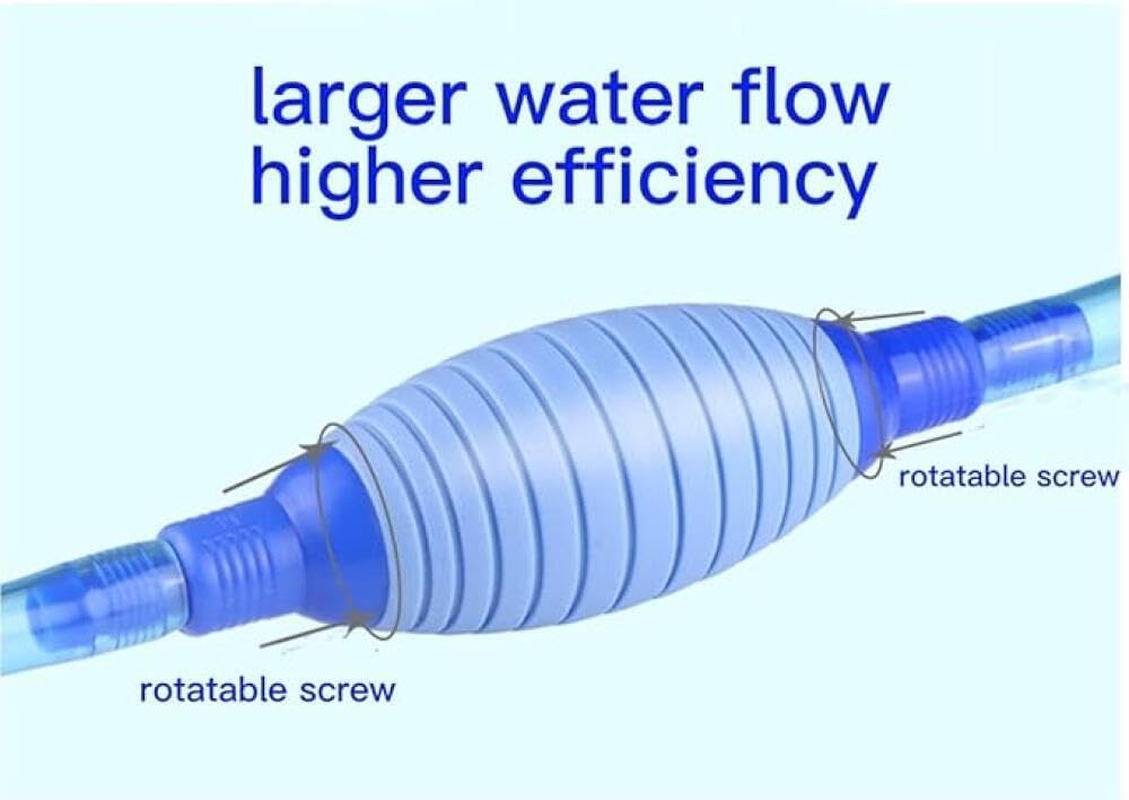 Fish Tank Cleaner, Aquarium Water Changer Gravel Filter Aquarium Siphon Vacuum Pump Water Changing Sand Washing Adjustable Water Flow with Inbuilt Strainer Outlet Valve Pumping Airbag image number 4