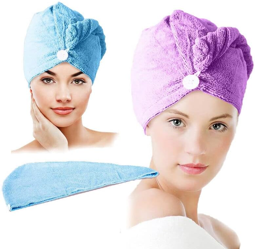 Microfiber Drying Hair Towel Twist and Dry Towel - Pink & Blue Soft image number 2