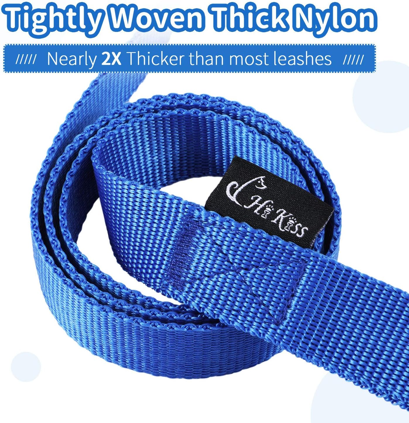 HIKISS Long Dog Leash Obedience Recall Training Agility Lead with Thickening Material for Large Dog - 15Ft 20Ft 30Ft 50Ft 100Ft Training Leash(Blue 20Ft) image number 4