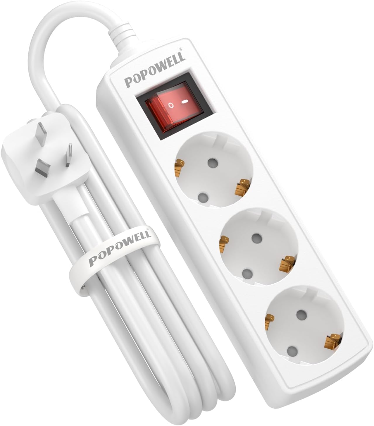 EU to AU Plug Adapter, European to AU Adapter, 3 AC Outlets for European Electronic Devices, Travel Indoor from France, Italy, Spain, Germany,10A/2400W image number 4