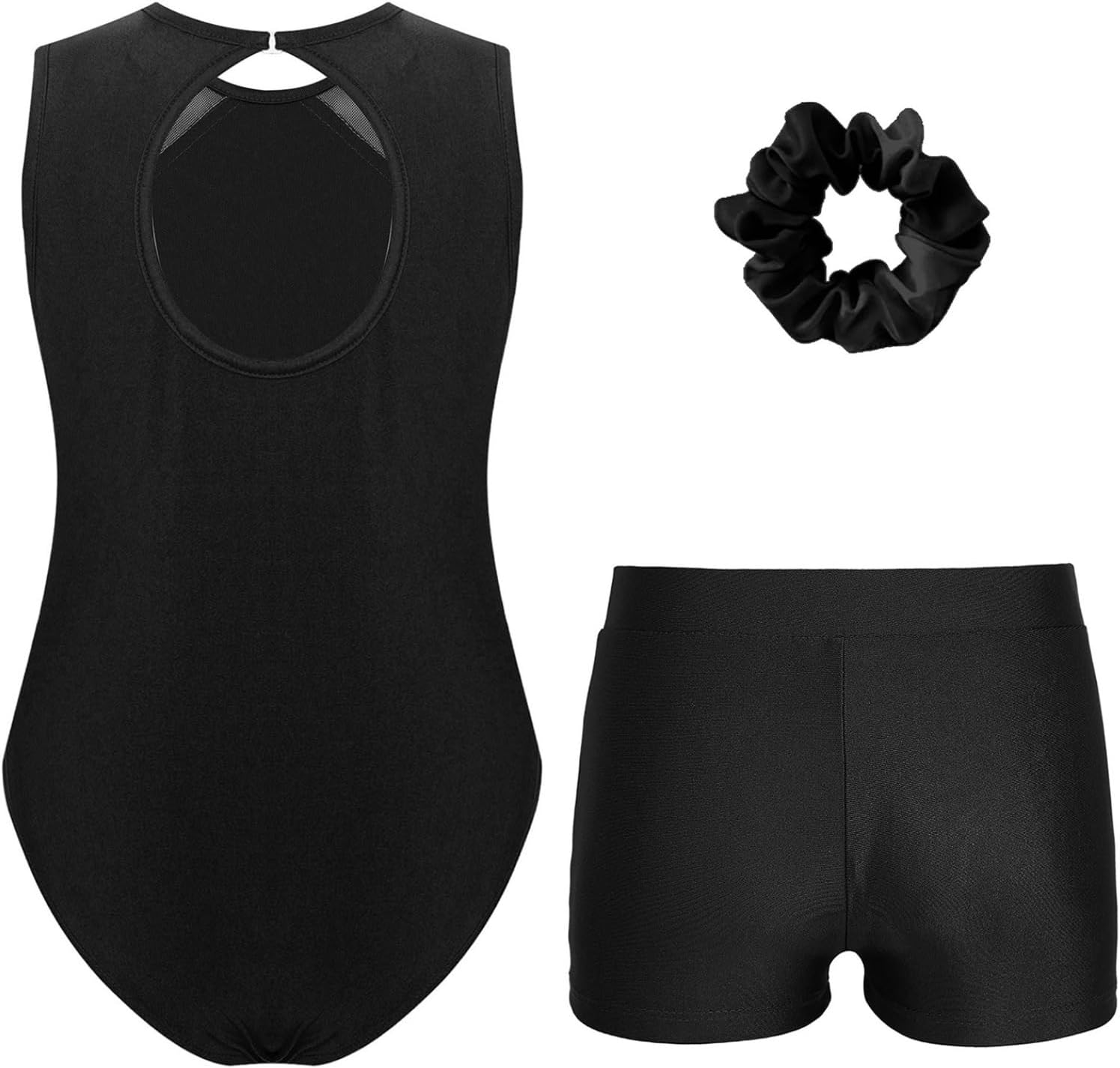 Miutii Gymnastics Leotards for Girls Rhinestones Unitards Biketards Shorts Set Biketards Tumbling Outfit image number 5