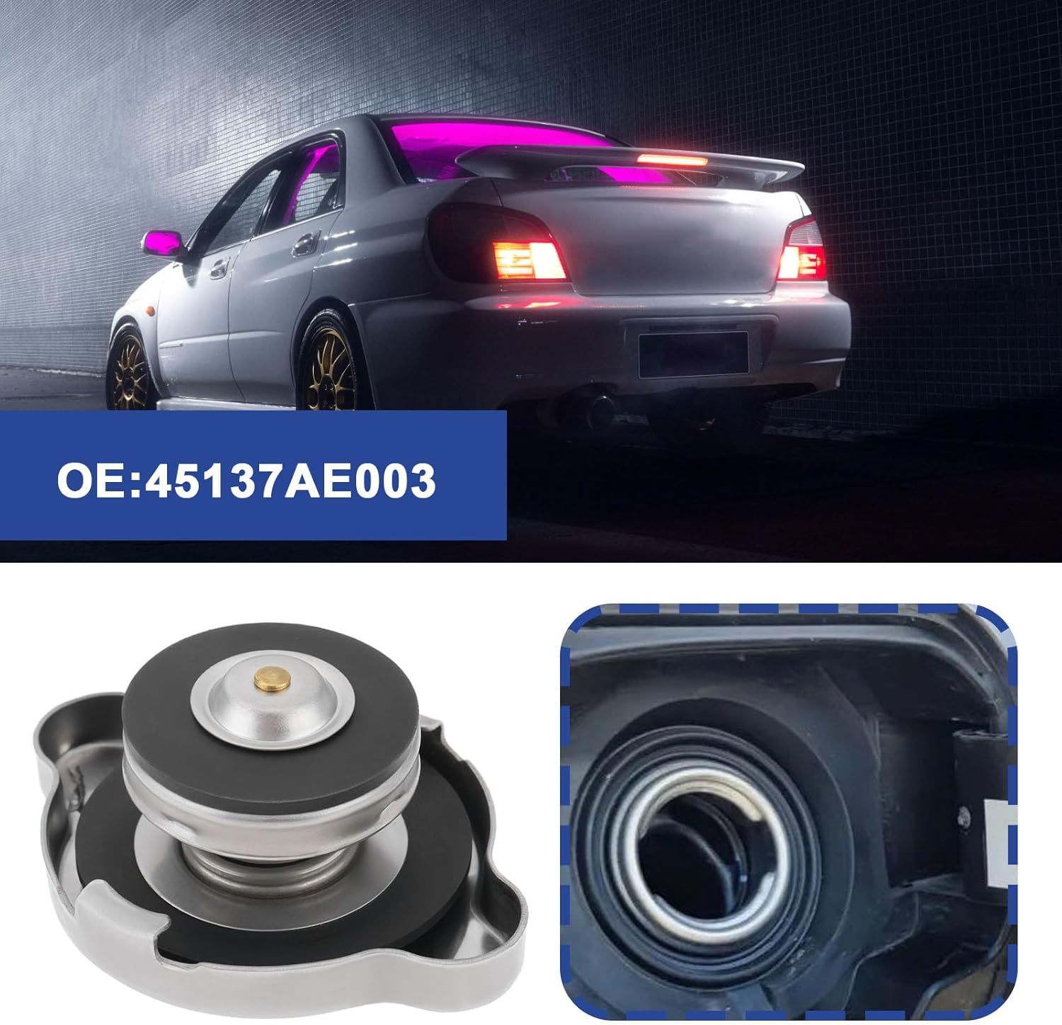 LT Easiyl 1.1BAR Automobile Header Tank Cap Car Radiator Accessories Cap Compatible with Subaru Impreza Turbo Legacy Forester OE 45137AE003 image number 4