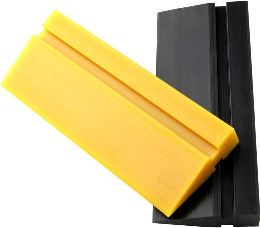 Soft Rubber Squeegee Blade for Car Vinyl Wrapping, Window Tint Film Installation, Car Decal Tool. Home Glass/Mirror/Window Cleaning as Water Blade. (Black+Yellow, One Size) image number 4