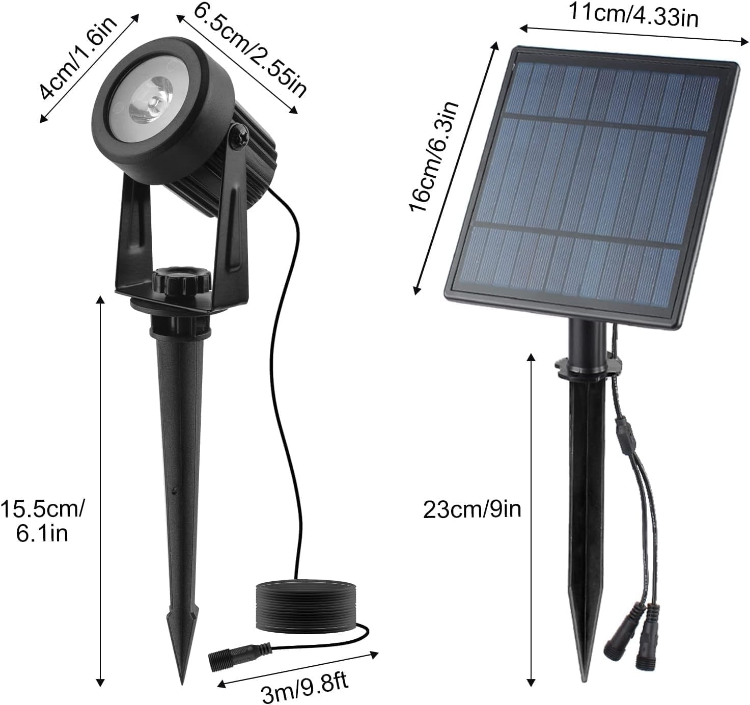 T-Sun Solar Spotlights Outdoor Garden, 4 in 1 RGB Colour Changingsolar Spot Lights,Outdoor Garden Lights with IP65 Waterproof, Landscape Lights for Garden Yard Path Driveway Porch Walkway image number 1